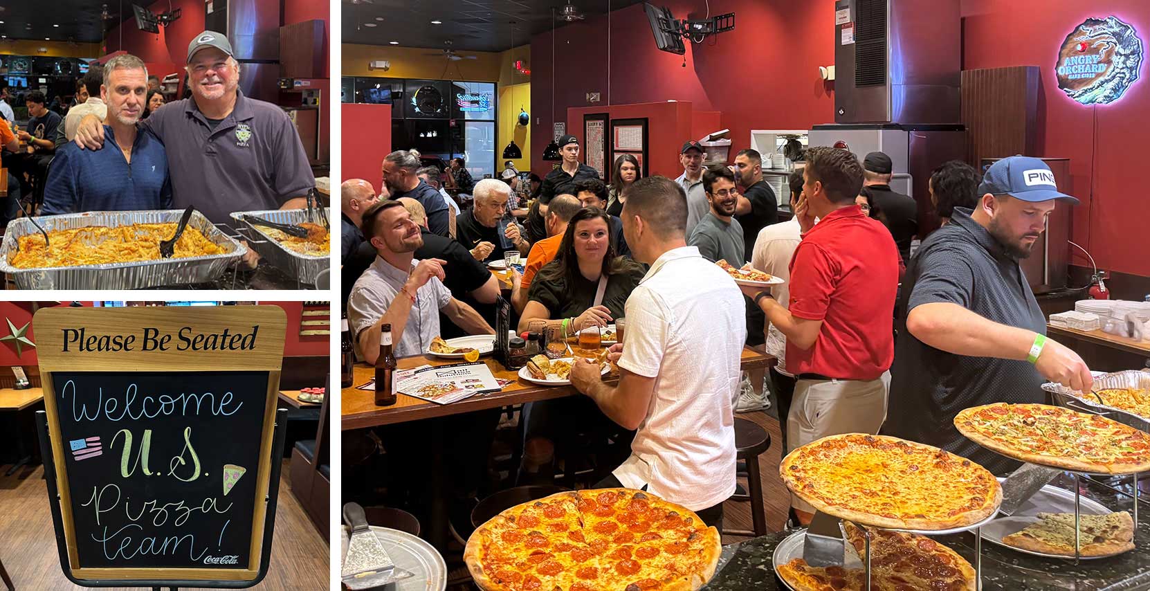 3 panels with images from NYPD Pizza's US Pizza Team Reception